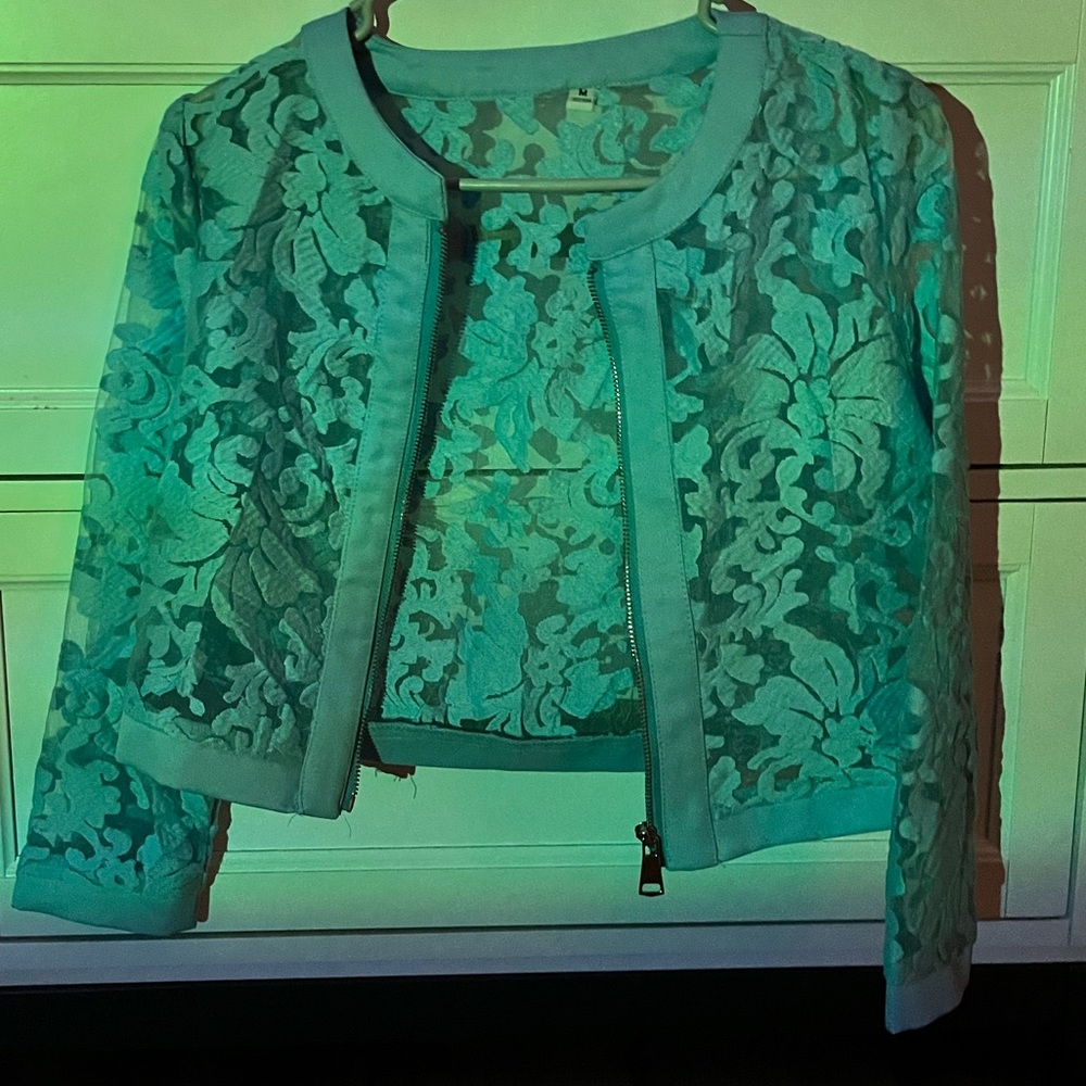 Blue floral laced dress